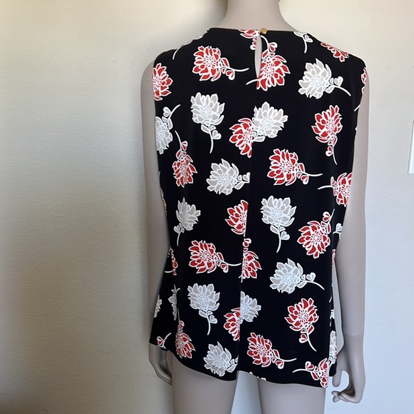 Calvin Klein floral black tank top sleeveless blouse, size XL womens - Picture 5 of 8